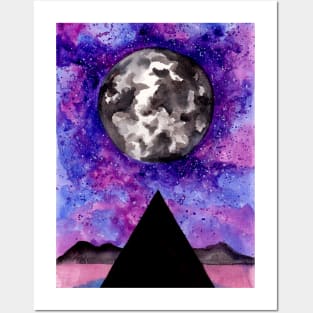 Moon Pyramid Purple Posters and Art